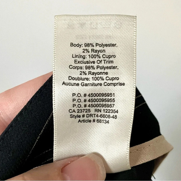 Aritzia Wilfred Tie Front Pants Pinstripe Black - Picture 10 of 10